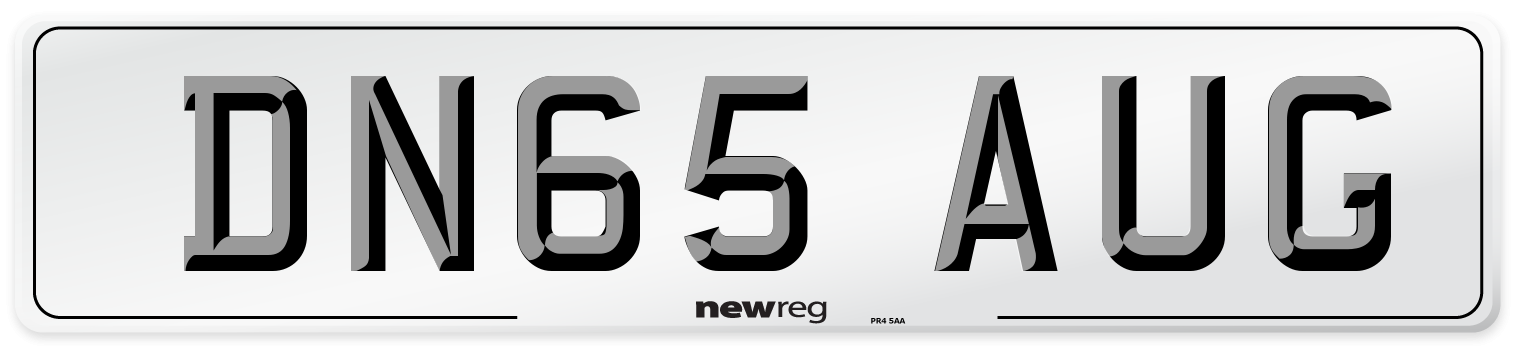 DN65 AUG Number Plate from New Reg